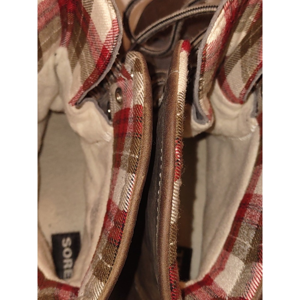 Sorel Tivioli 18 Brown Leather Plaid Waterproof Duck Boots NL1774-005 Womens 9 - Picture 8 of 8